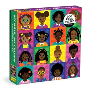 My Hair, My Crown 300 Piece Puzzle From Mudpuppy, Bright Illustrations Of Diverse And Beautiful Black Hairstyles, Provides Hours