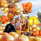 Fall Party Decoration Balloon Arch Kit, Orange Burgundy Brown Beige White Balloons With Maple Leaves Pumpkin Foil Balloons Garla