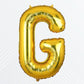 Flyloons Gold Alphabet Letter Foil Balloons for Name G Birthday Decoration Items, Anniversary, Baby Shower, Bachelorette, Weddin