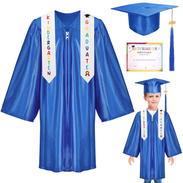 Vicamb 4Pcs Kindergarten Graduation Cap And Gown With 2025 Tassel,Graduations Stole,Kids Graduation Outfit For Graduates