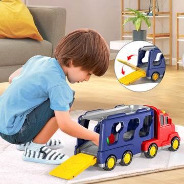 JUKUDAHU Christmas-Truck Toys Sets for 3 4 5 6 Years Old Boys - Friction Powered Toy Cars with Christmas Accessories Kids, Carri