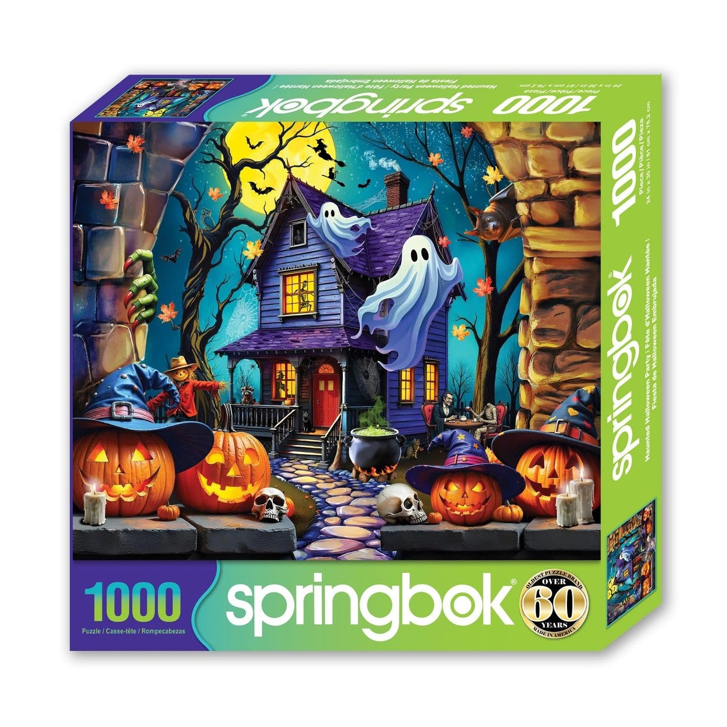 Springbok 1000 Piece Haunted Halloween Jigsaw Puzzle - Large Cardboard - Unique Cut Pieces - Model 33-11298
