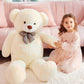 IKASA 47-Inch White Giant Teddy Bear Plush Toy - Soft Stuffed Animal for Kids and Adults, Perfect Gift for Any Occasion