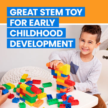 Prextex Building Blocks For Toddlers - 300 Jumbo Building Bricks With Carrying Box For Easy Storage - 5-Color Building Toys And Gift Set For Kids Ages 3 And Above - Compatible With Major Brands