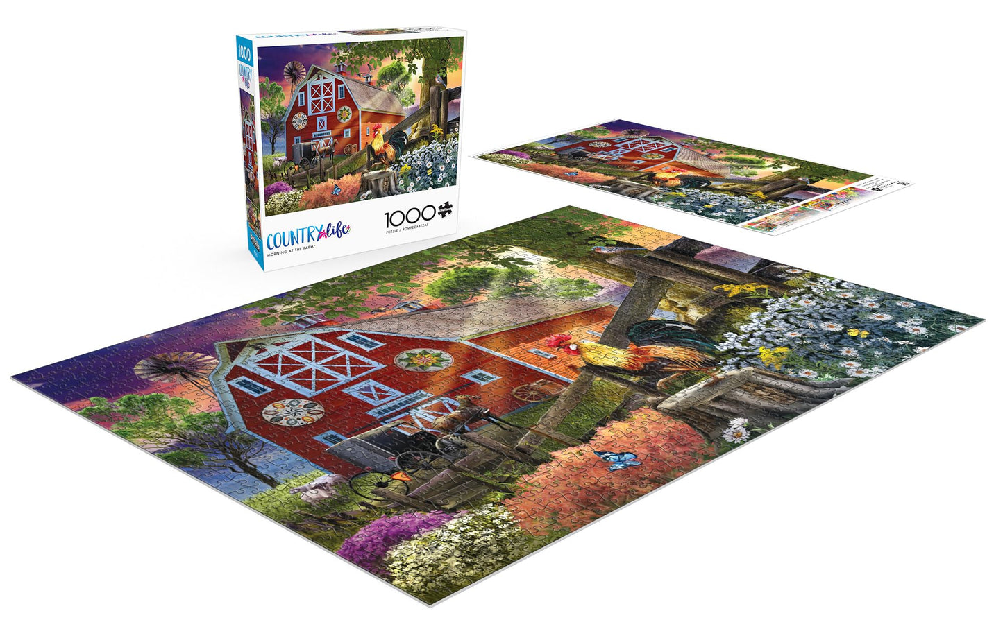 Buffalo Games - Tom Wood - Morning At The Farm - 1000 Piece Jigsaw Puzzle For Adults -Challenging Puzzle Perfect For Game Nights - Finished Size Is 26.75 X 19.75