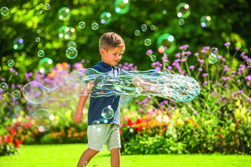 Pustefix Multi Bubbler Giant Bubble Ring And Multi Bubble Ring Toy Set For Kids Includes 8.45 Oz Bubble Solution Bottle And Liquid Tray Makes Big Bubbles, Multicolor, Model: 505310