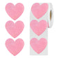 Pink Heart Stickers,1.5 Glitter Valentines Stickers 500 per Roll,Valentines Day Decorations(Pink)