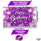 Katchon, Xtralarge Purple Happy Birthday Banner - 72X44 Inch | Purple Happy Birthday Backdrop | Happy Birthday Backdrop Purple For Birthday Decorations For Girls | Happy Birthday Sign For Backdrop