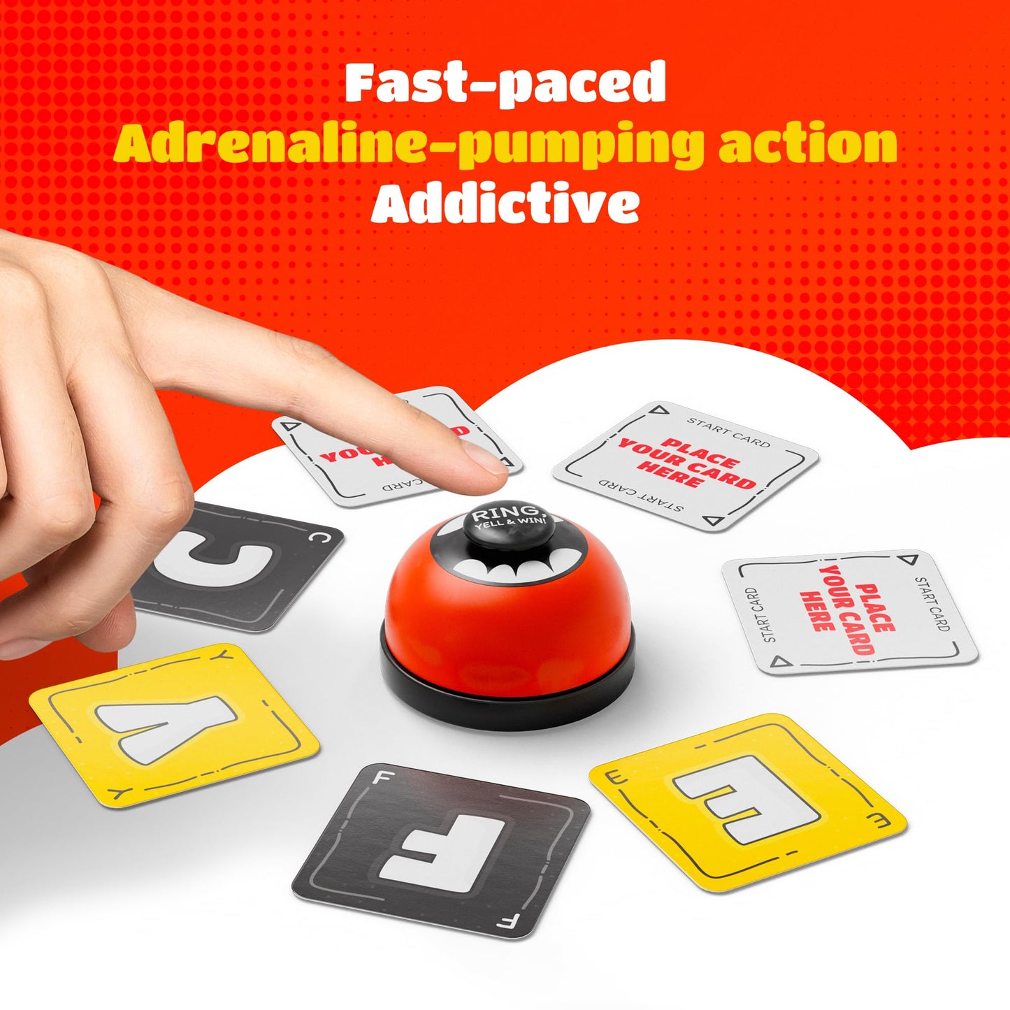 Yell Spell Word Game, Race To Ring The Bell In Fast Competitive Letter Game With Engaging Wordplay. Card Games For Game Nights, Easy To Learn Teen Party Games & Adults Board Games For 2 - 6 Players