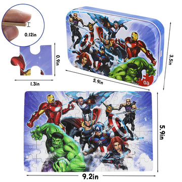 Avengers Jigsaw Puzzles For Kids Ages 4-8, 60 Piece Superhero Puzzles Learning Educational Puzzles For Children Girls And Boys,