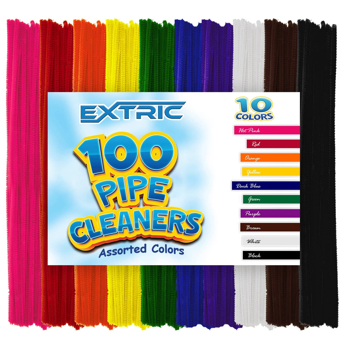 Pipe Cleaners- 100 Pc. Pipe Cleaner Assorted Colors 12    Chenille Stems, Pipe Cleaners Craft, Fuzzy Sticks Great Craft Supplies