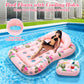 MoKo Inflatable Pool Floats mature-themed-Water Lounge with Detachable Headrest & Cup Holders Pool Lounger Float Raft Swimming Pool Floaties Toys for Party Lake Summer Beach Outdoor  Pink Flamingo
