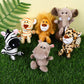 Elcoho 14 Pieces Safari Mini Jungle Animal Plush Toys Small Stuffed Forest Animals Plush Toys 5.9 Inch Keychain Decorations For Animal Themed Parties Goody Bags Filler Favors (Standing)