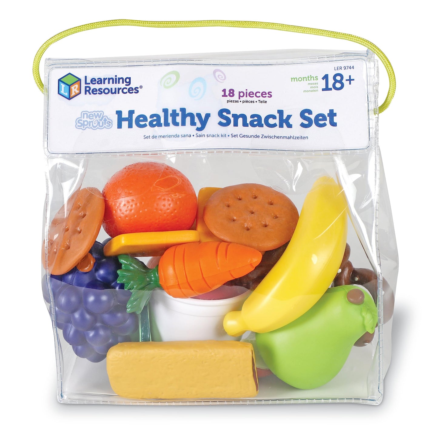 Learning Resources New Sprouts Healthy Snack Set - Pretend Play Food For Toddlers Ages 18+ Months, Preschool Learning Toys, Kitc