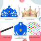 JOELELI 31pcs Crown Craft for Kids, 24pcs Foam Princess Tiara Crowns with Gem Diamond Tattoo Sticker- Make Your Own Queen King C