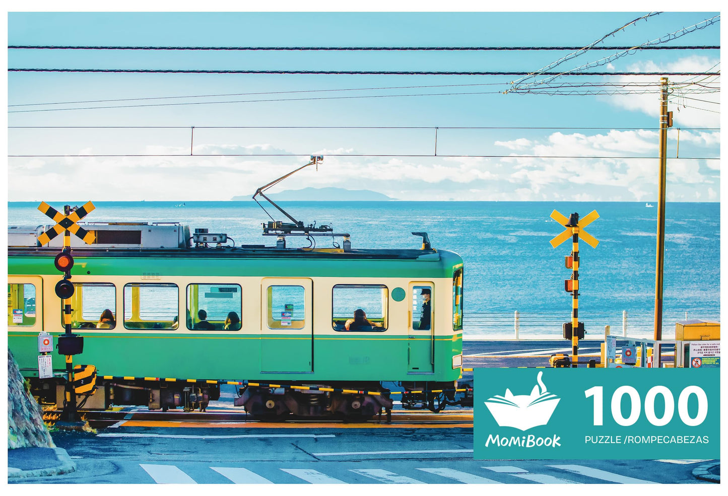 Puzzles For Adults 1000 Pieces, Momibook Jigsaw Puzzles Of Seaside Train, Painting Image 75X50Cm(29.5''X19.7'') Toys & Game Puzz