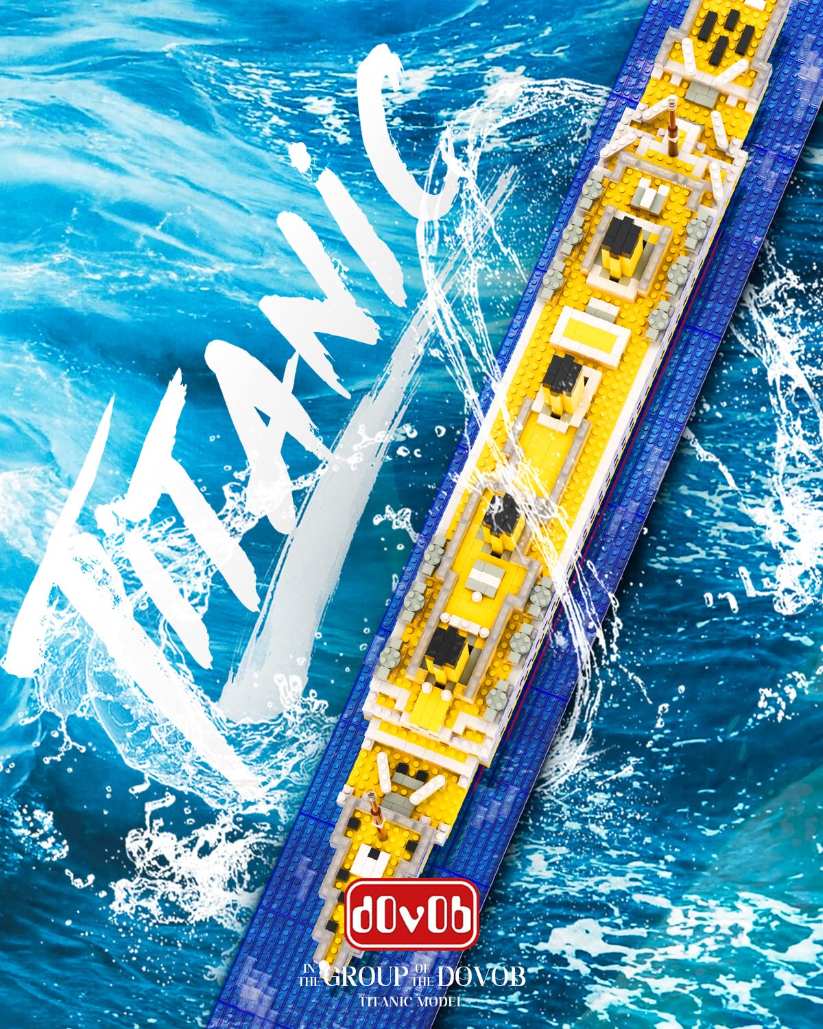 dOvOb Mini Blocks Titanic Model Set, 1872 Pieces, Small Size, Assorted Color, Includes 2 Figures, Model 66503