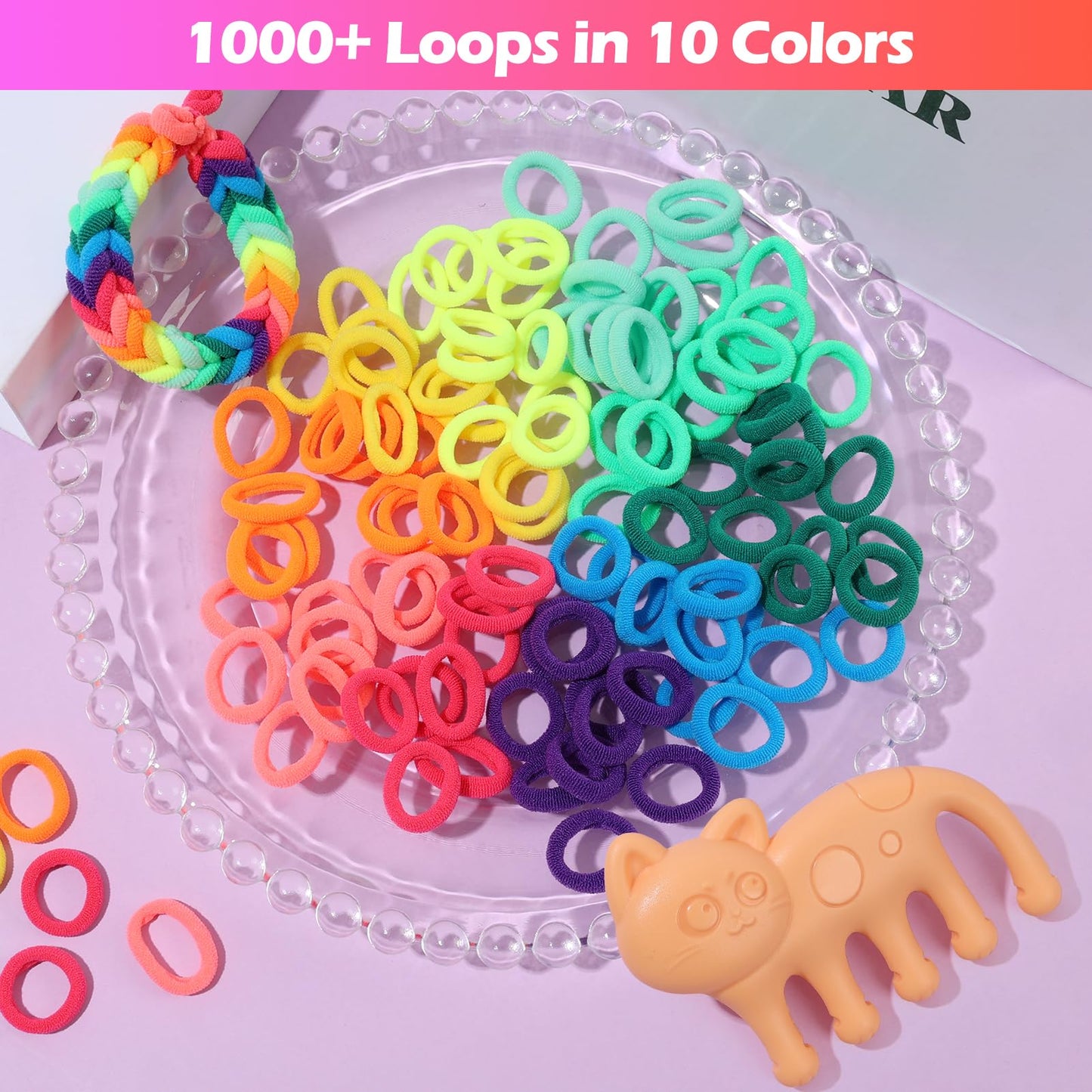 IQBOX Bracelet Making Kit Arts and Crafts for Girls Ages 8-12, Weaving Loom Rainbow Bands DIY Toys Birthday Gifts for Kids 6 7 9
