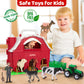 Farm Animals Toys For 1 2 3 Year Old Toddlers Girls Boys, Big Red Barn Farm Playset With Figures Animals And Tractor Toys For Ki