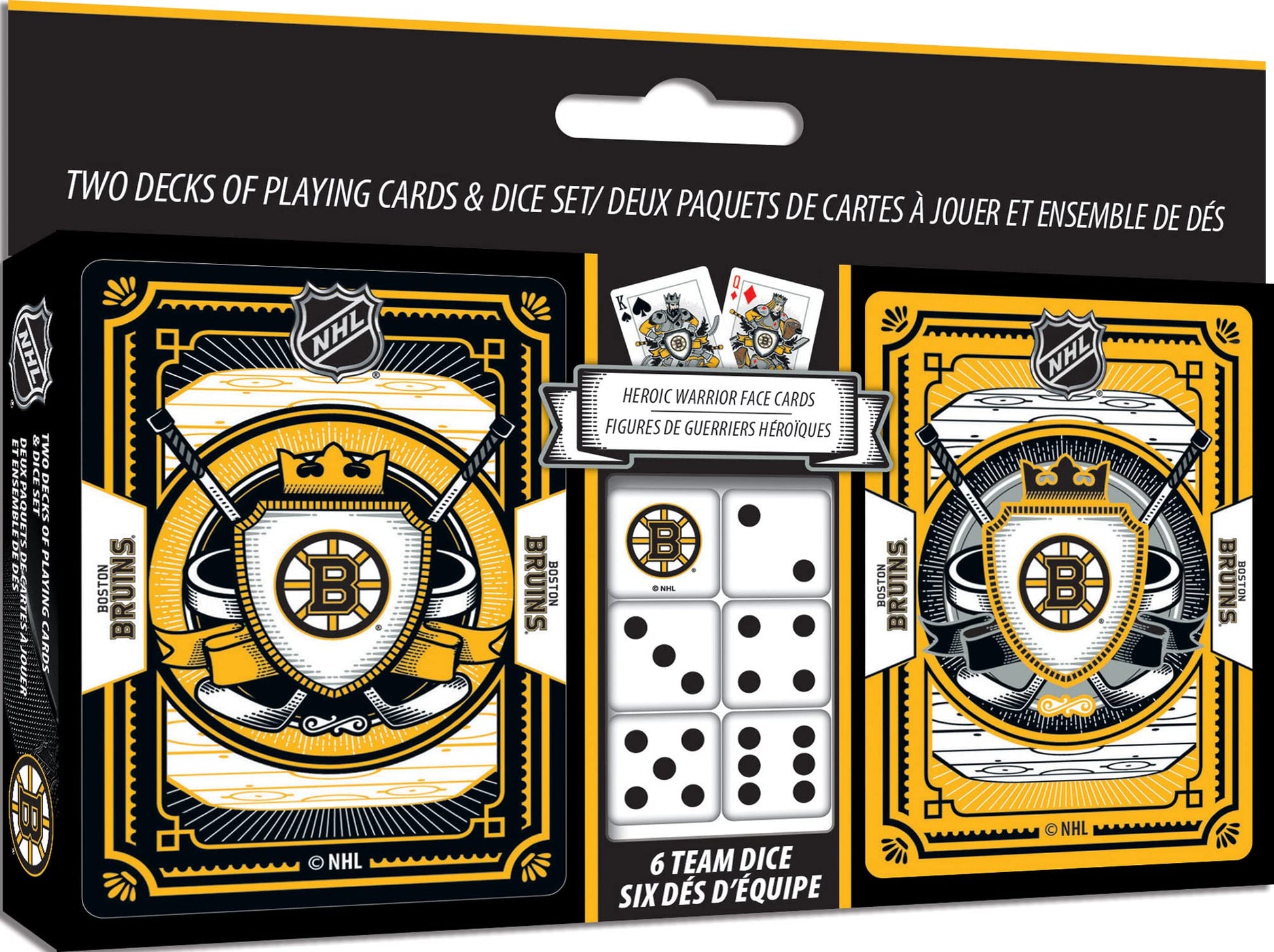 MasterPieces Game Day - NHL Boston Bruins 2-Pack Playing Cards & Dice Pack - Officially Licensed Set for mature-themeds and Family