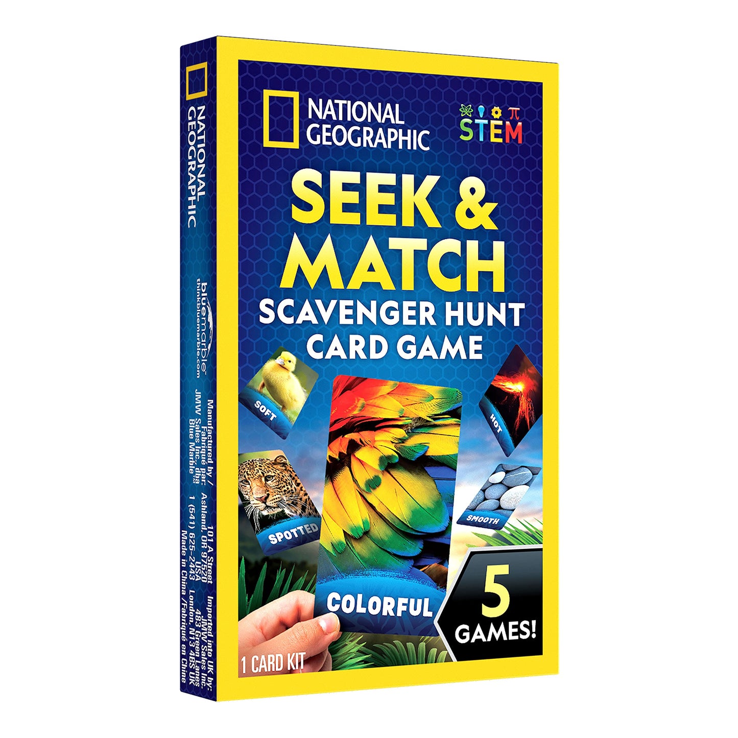 Blue Marble National Geographic Scavenger Hunt Card Game - Jumbo 40 Cards, Multi-Color, Cardstock, Model NGSCAVHUNT