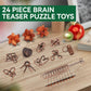 24 Pcs Brain Teaser Puzzles for mature-themeds - Metal Puzzles 3D Puzzle Game Toys for mature-themeds Teens - Wooden Unlock Interlocking Puzzle mature-themed IQ Education Puzzle Toys Smart Toys