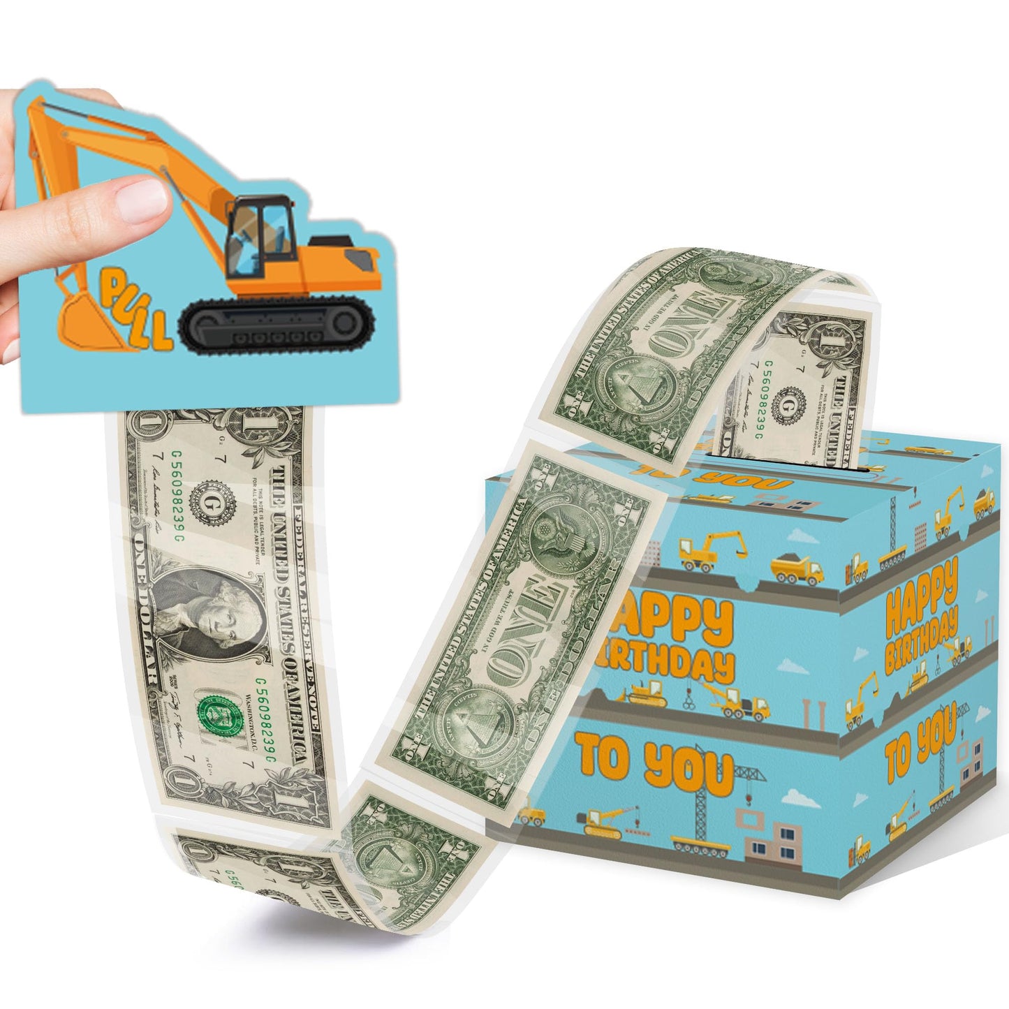 Construction Birthday Party Money Box Gifts - Surprise Box Money Gift, Fun Birthday Gift For Boys Kids Teens, Construction Birth