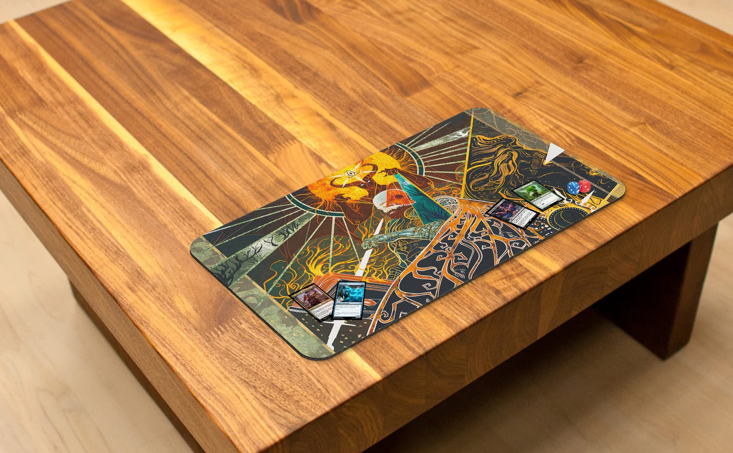 Paramint MTG Playmat - Demonic Tutor (Stitched) - Multicolor Rubber Design - Compatible with Magic The Gathering, YuGiOh, TCG