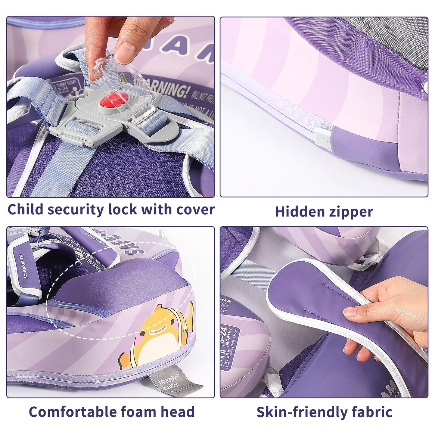 Mambobaby Float With Canopy Size Improved Non Inflatable Infant Pool Float Smart Mambo Float Swim Trainer Add Tail Baby Swim Flo