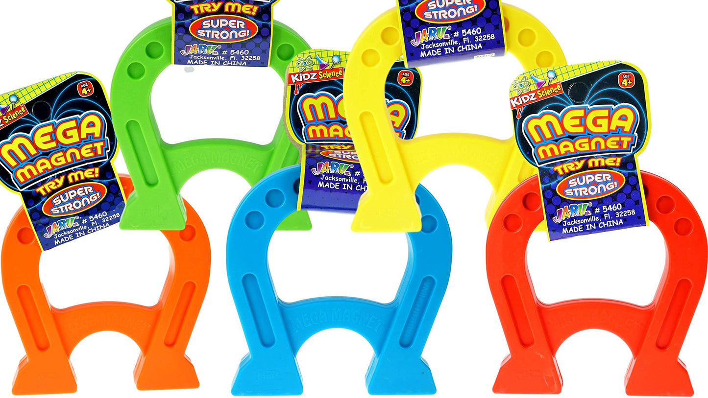 Ja-Ru Kidz Science Jumbo Magnet Toy (12 Horseshoe Magnets) Strong Magnetic Toys For Kids. Classroom Must Haves, Science Kit & Back To School Supply Kits. Preschool Stem Learning Activities. 5460-12P