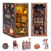 Itefdtutne Book Nook Kit For Adults, Diy Miniature Dollhouse Booknook Kit With Led Light, 3D Wooden Bookshelf Puzzle Booknook In
