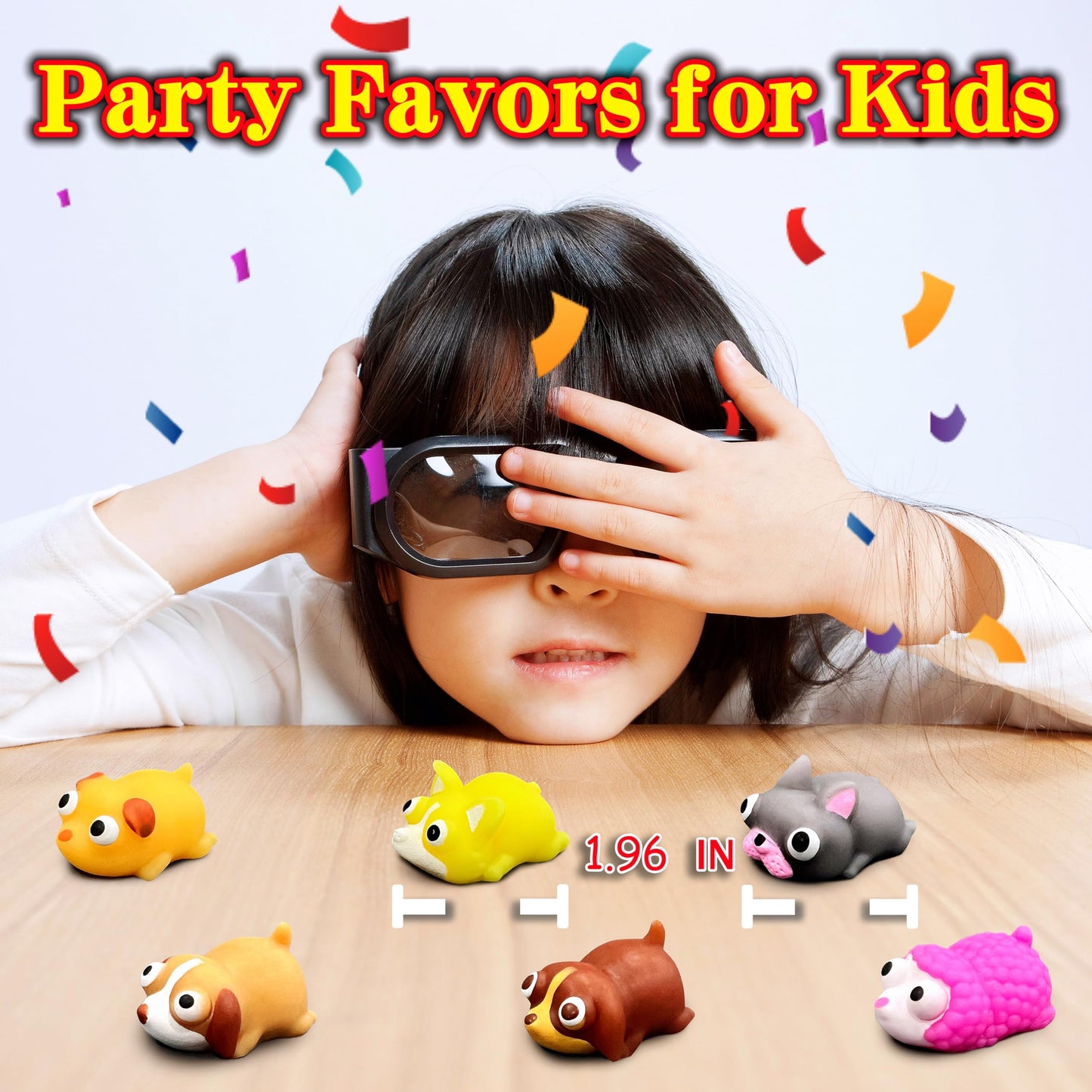 Jiaho 6 Pcs Dog Mochi Squishy Toys For Kids Party Favors, Animals Sensory Toys Kawaii Squishies For Classroom Prizes, Stress Bal