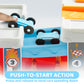 Toddler Toy For Babies Age 18M+, 4-Layer Car Ramp Race Track With 4 Cars, Multiple Parking Spaces And Button Trigger Start, Birt