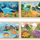 Puzzles For Kids Ages 4-6, 4 Pack Wooden Jigsaw Puzzles With 24 Pieces Each, Dinosaur Puzzle Preschool Educational Learning Toys