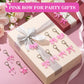 Equsion 24 Pcs Pink Bow Party Favors Keychain Acrylic Coquette Birthday Keychain Bulk 12 Style Cute Bachelorette Baby Shower Bir