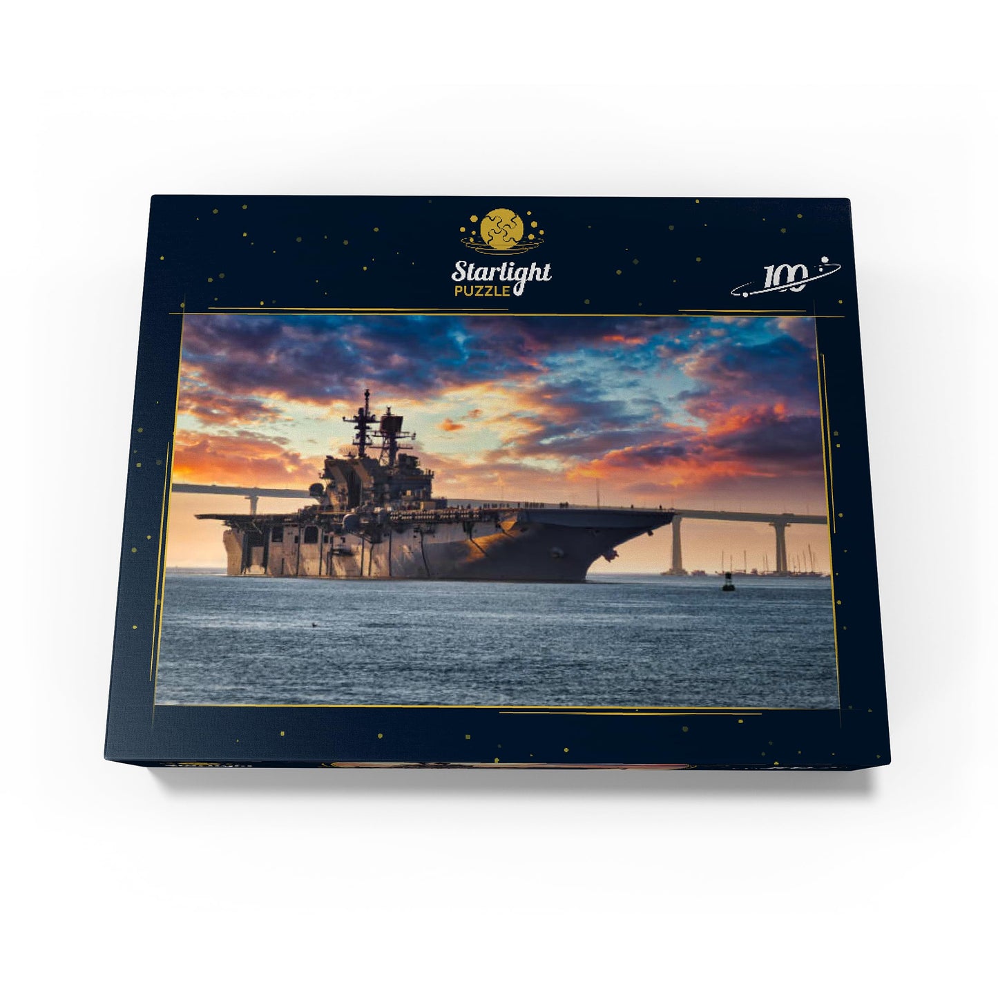 MyPuzzle A U.S. Navy Ship Leaves San Diego Bay and Heads Into The Pacific Ocean - enhanced 100 Piece Jigsaw Puzzle for mature-themeds