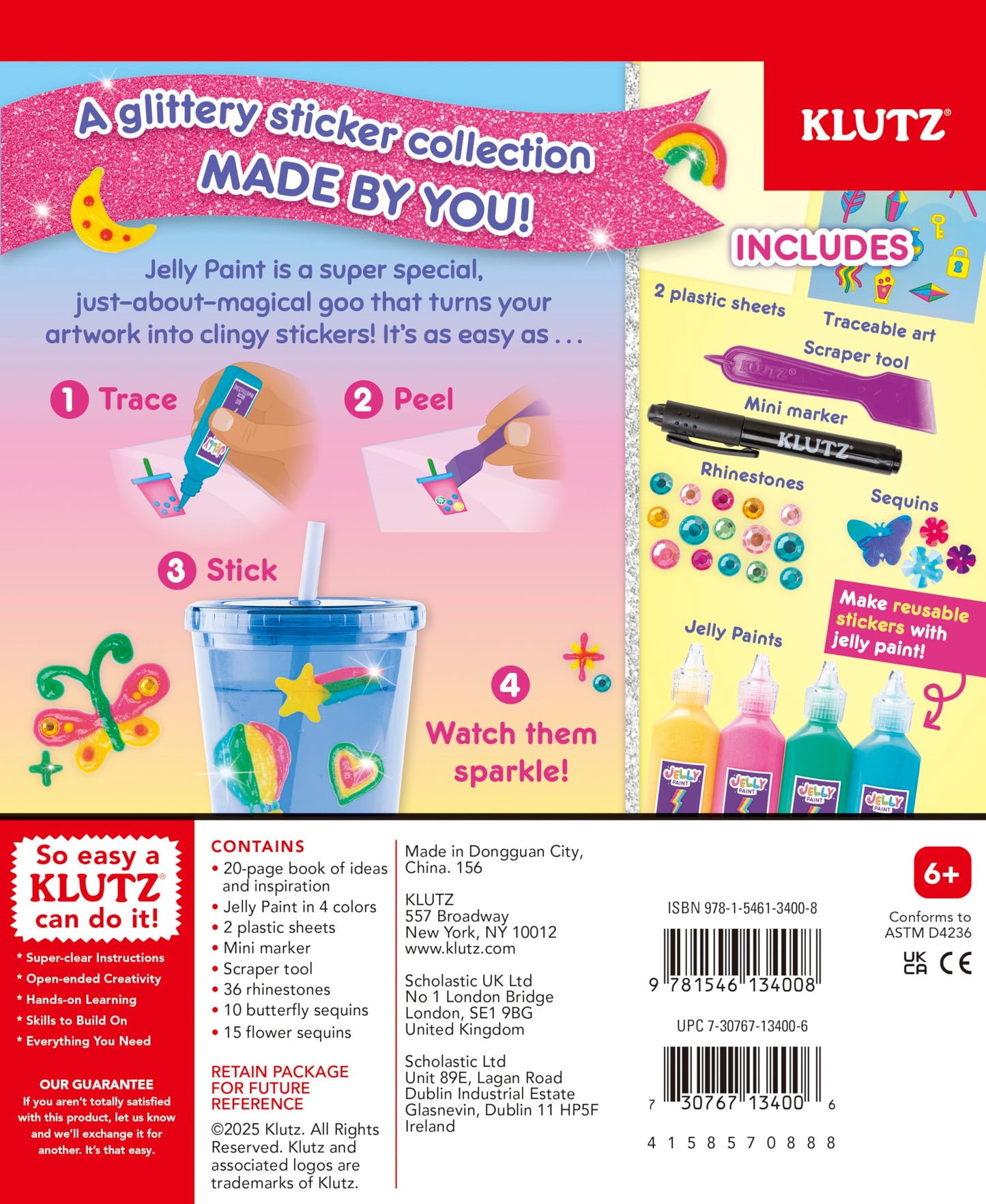 KLUTZ Paint & Peel Jelly Stickers: Glitter Goals
