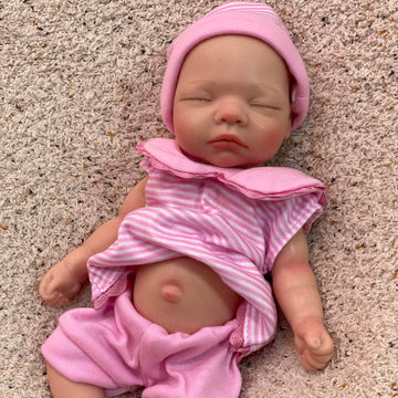 OtardDolls Silicone Baby Doll 11 Inch Full Silicone Lifelike Reborn Realistic Mini Dolls with Accessories Set