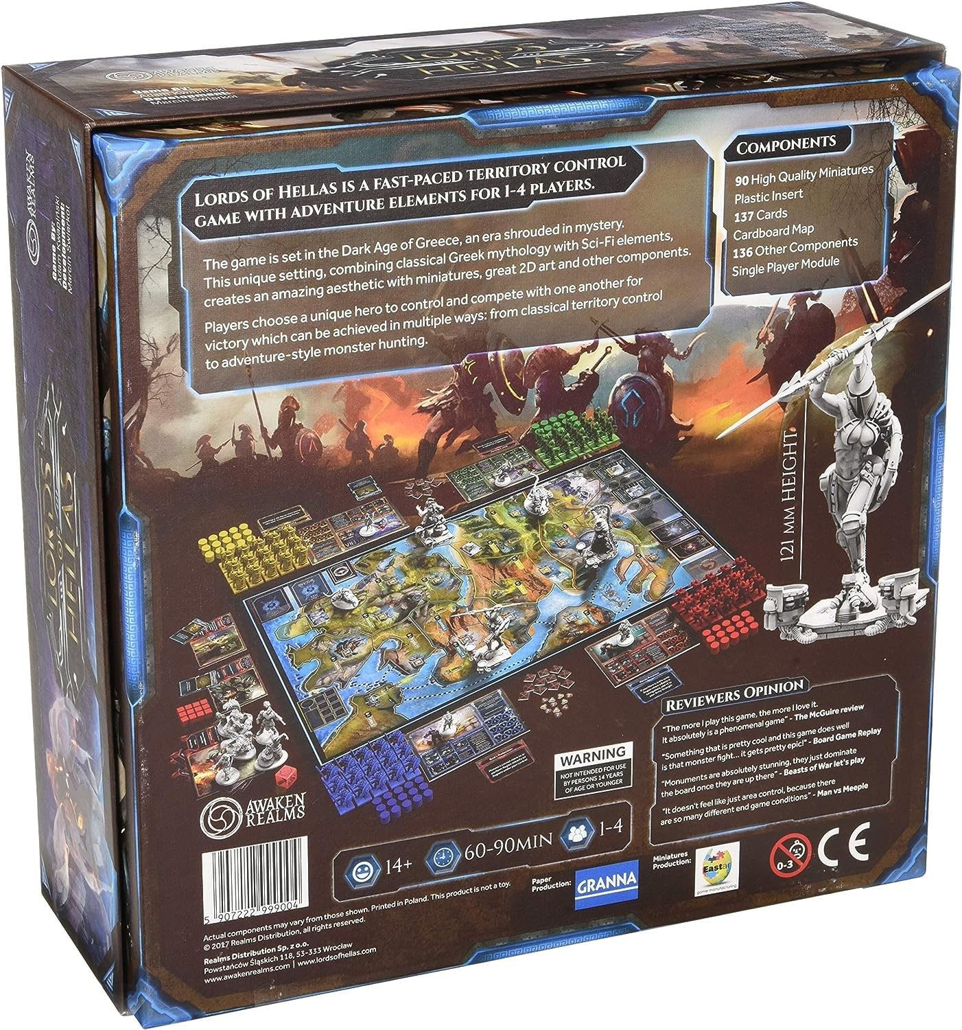 Awaken Realms Lords of Hellas Board Game - Medium Multicolor Cardboard - Model ARLOH001