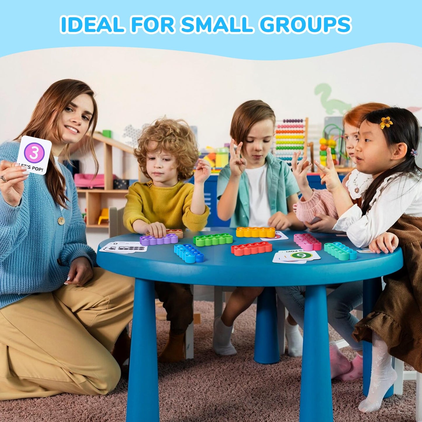 Joycat Ten-Frame Pop Fidget Toys-Math Manipulative For Elementary-8 Ten Frames And 20 Task Cards Math Counting Games With Popper