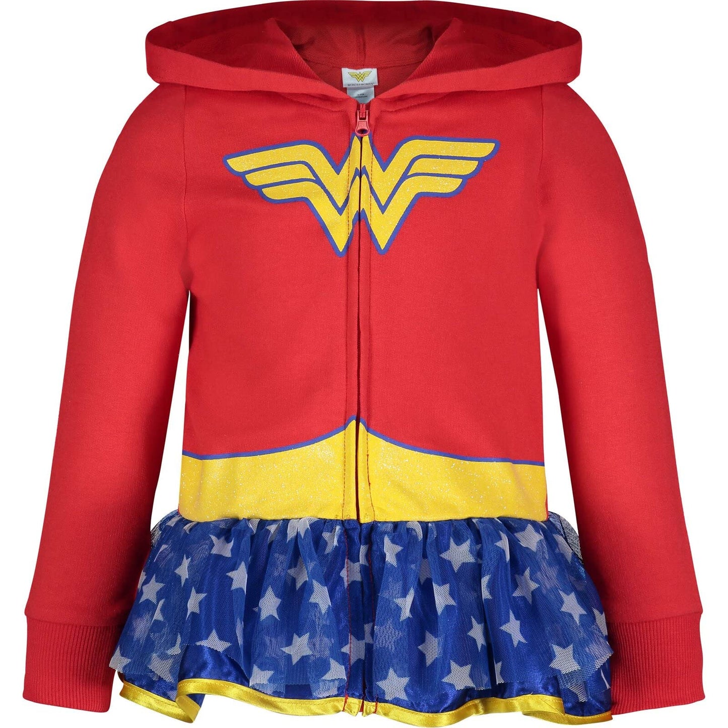 Warner Bros. Justice League Wonder Woman Little Girls Zip Up Costume Hoodie Red 7-8