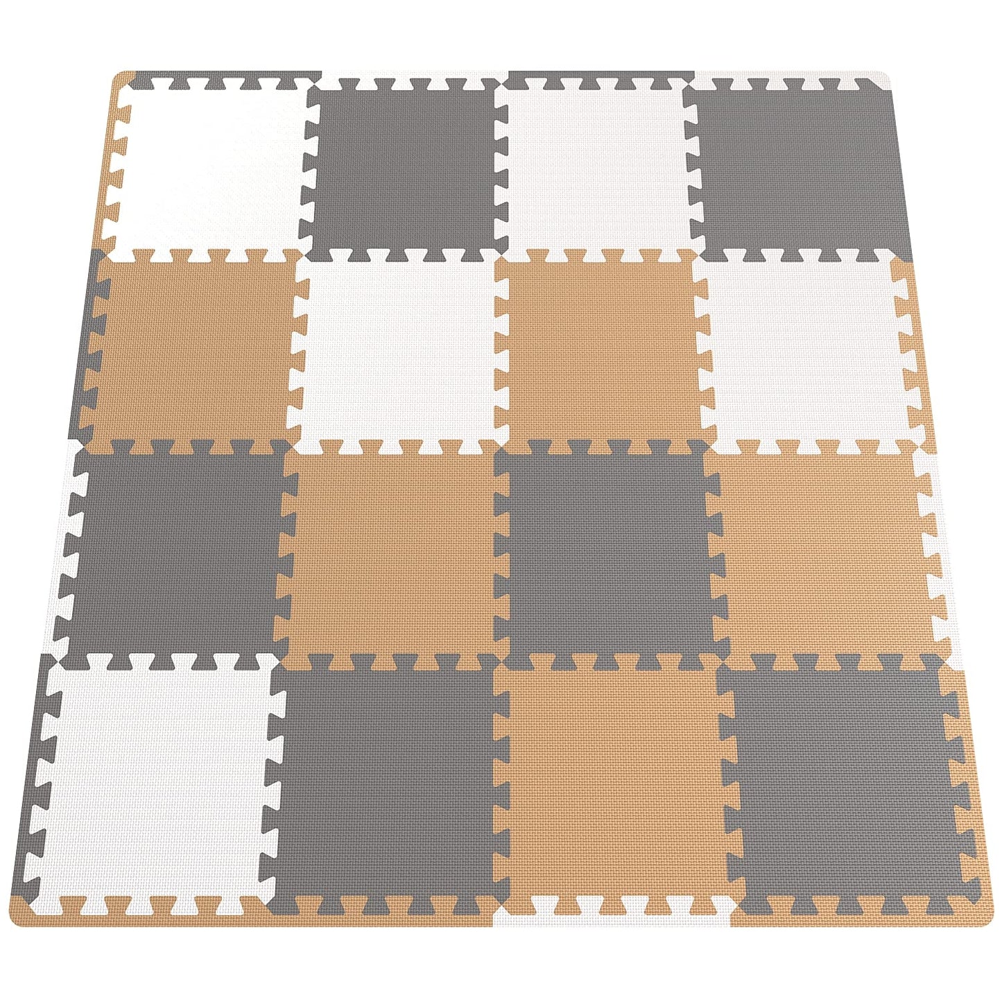 Angels Soft Foam Baby Play Mats Tiles With Borders, 32 Pcs Set - Playmat Multi Use, Create & Build A Safe Area Interlocking Jigsaw Puzzle Eva Non-Toxic Floor For Toddler Infant Kids Toy Room & Yard