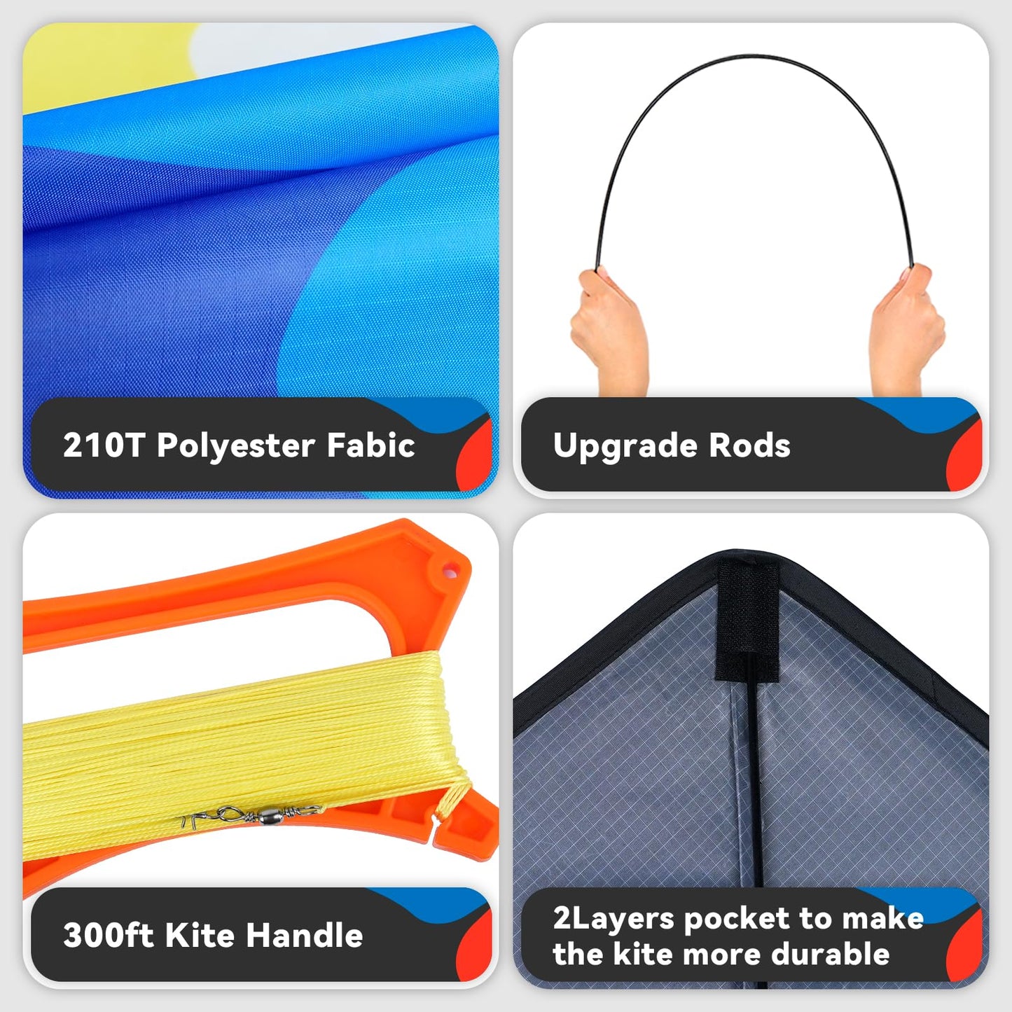 SGftre Blue Large Delta Kites for Kids Ages 8-12 Easy to Fly Kite for mature-themed and Kids Outdoor Sports Kites Beach Kite Family Outdoor Toy (Spacecraft Lightweight-Blue)