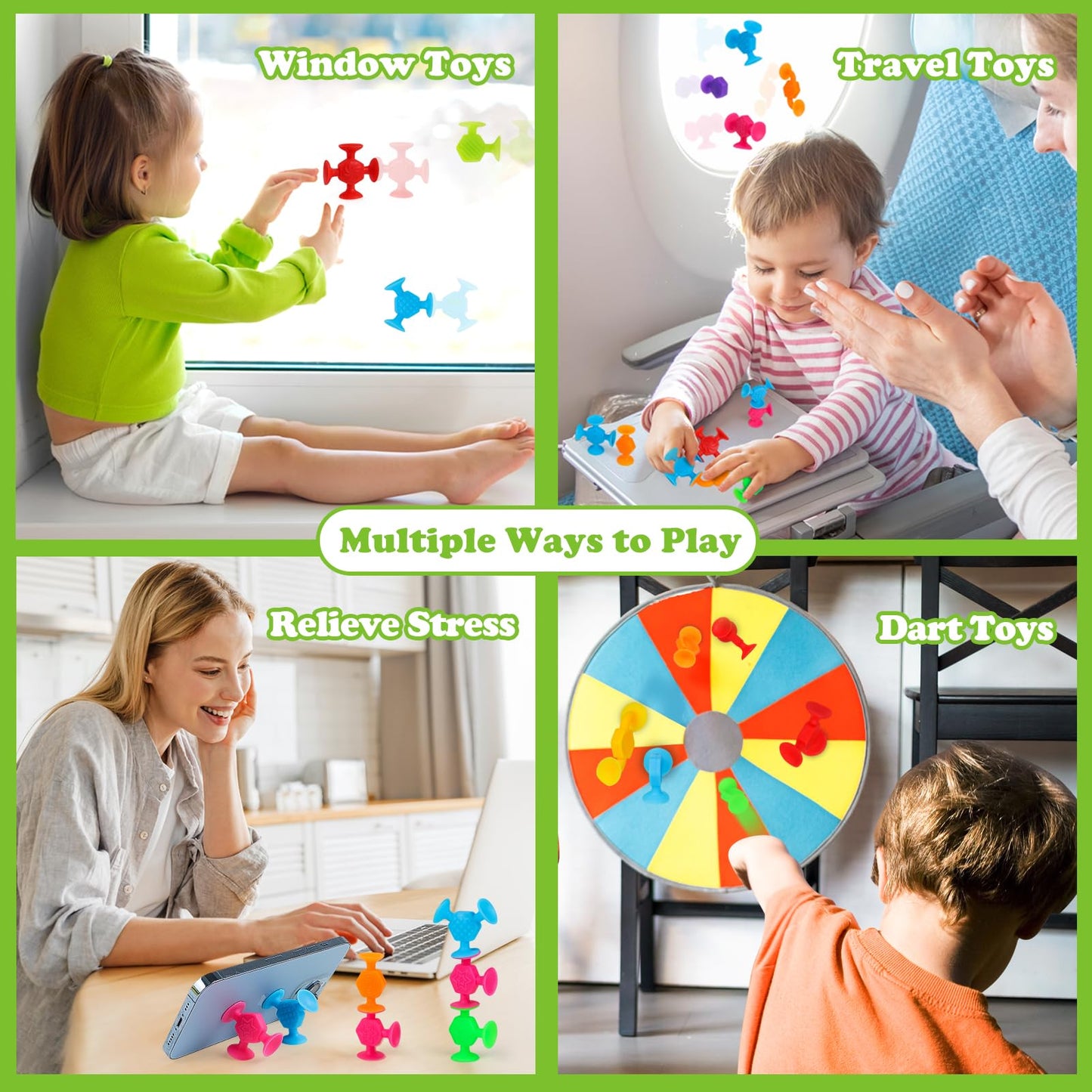 Toddler Textured Suction Cup Toys, 40 Pcs Kids Bath Toys Ages 4-8, Sensory Sucker Toy For Baby Age 3, Travel Window Shower Bathtub Toy, Montessori Stress Release Ideal Gifts For Boys Girls