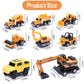 Fweir Play Construction Sand Kit,4 in1 Sandbox 2.8lbs Magic Sand 8 Alloy Construction Trucks 100 pcs Race Tracks 10 Sand Molds 1