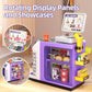 Jovow 48-Piece Pretend Play Cash Register Toy Set For Kids With Water Outlet Function - Calculator, Shopping Bag, Scanners, Coff