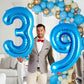 Blue Number 9 Balloon 40 Inch, Big Large Foil Helium Number Balloons, Jumbo Giant Mylar Number 9 Balloons For 9 Year Old Birthda