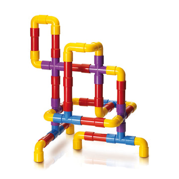 Quercetti Tubation - 40 Piece Interlocking Pipeline Maze Building Set - Open Ended Construction Toy For Ages 3 And Up (Made In I