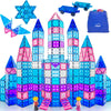 Pitpat 128 pcs Magnetic Tiles for Kids with 2 Cars and Storage Bag, Magnet Blocks Building Set with Stronger Magnets, Magnetic S