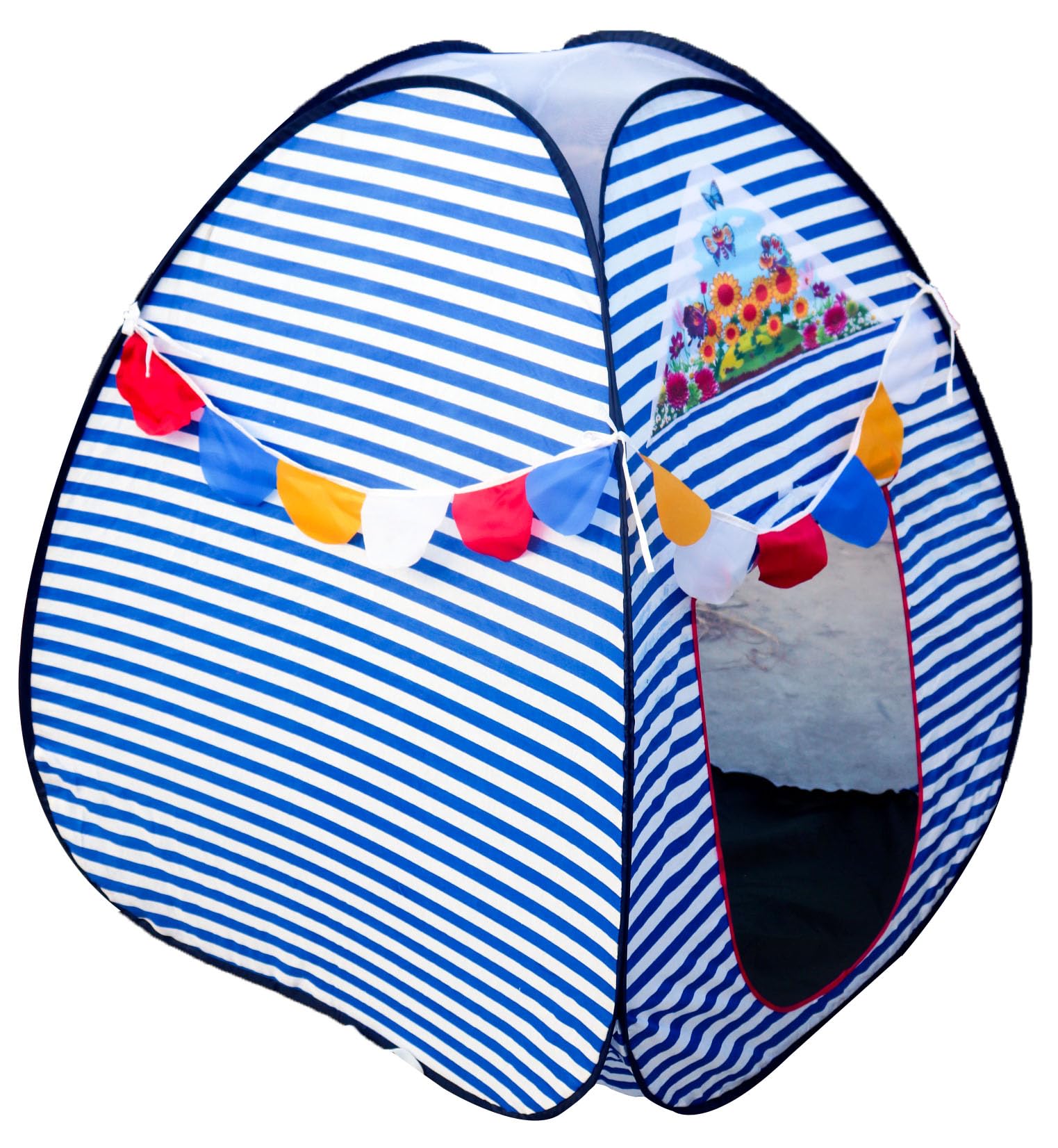 Homecute Igloo Type Foldable Popup KidS Play Tent House (Medium Size Blue-White)